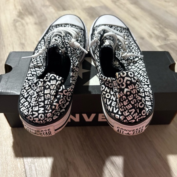 Converse Black White Shoreline Sneakers Slip On 7 Chuck Taylor All Star - Picture 4 of 7